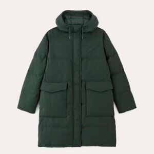 Everlane The Long Puffer Coat - XL Scarab Green